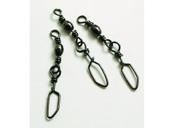 Sølvkroken Snapsvivel - 10pk Messing - Sort - Hvirvel - Nr 8 